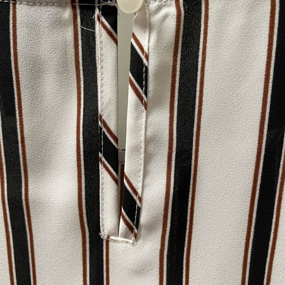 Worthington Black and White Stripe Top 3/4 sleeve Ties in the back Size XXL NWT - Picture 8 of 9